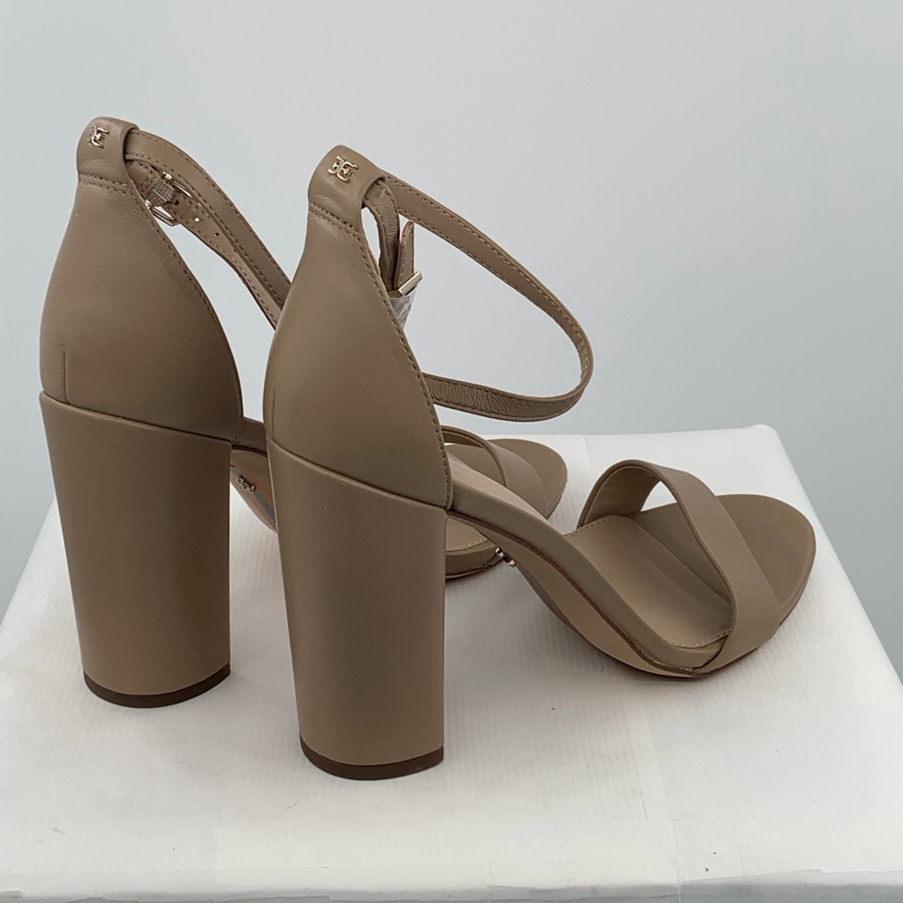 NWT NIB Sam Edelman Yaro Women’s Tan Ankle Strap Block Heels Sandals - Picture 4 of 12